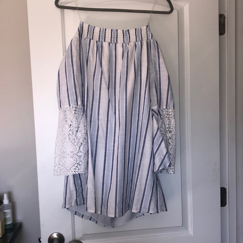 Striped Off the Shoulder Dress
